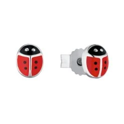 Amor Ohrstecker Silber 925, Rhodiniert In Rot