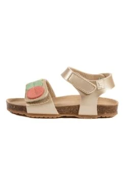 Leder-Sandalen "Rosso" In Gold