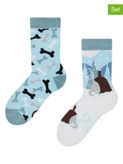 4er-Set: Socken In Hellblau/ Grau