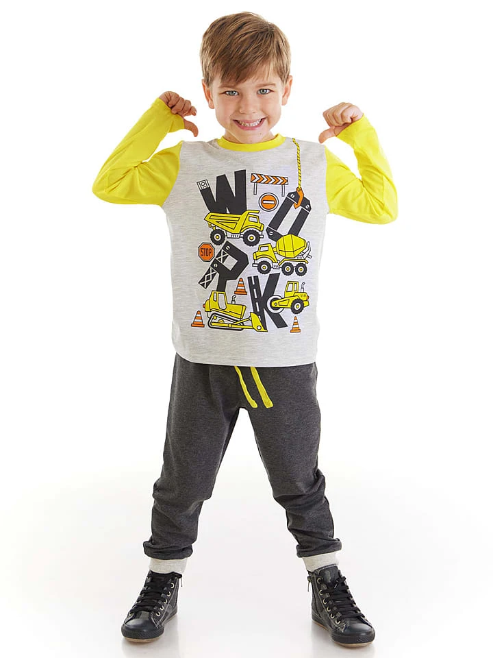 TROLLKIDS Verkäufe -TROLLKIDS Verkäufe denokids 2tlg outfit work in grau gelb 3