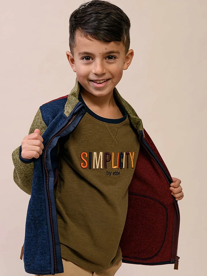 Fleecejacke "Mossa" In Khaki/ Dunkelblau/ Bordeaux 4 Fleecejacke "Mossa" In Khaki/ Dunkelblau/ Bordeaux – Bild 2