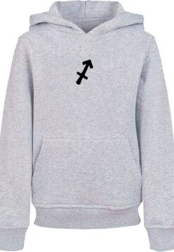 F4NT4STIC Hoodie Sagittarius Schütze Sternzeichen In Grau Meliert