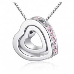 Collier "Zwei Herzen" - Silber Und Rosé