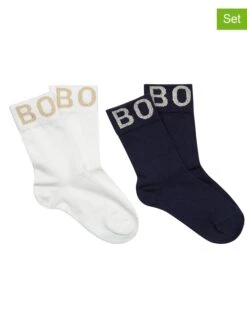 2er-Set: Socken In Dunkelblau/ Weiß