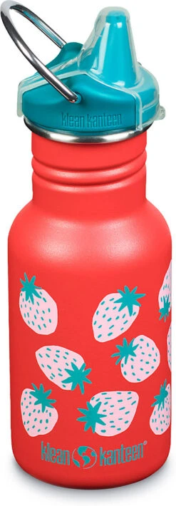 Klean Kanteen Edelstahl-Trinkflasche ® Kid Kanteen Coral Strawberries, 355 Ml, Teal...