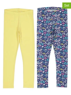 2er-Set: Leggings In Dunkelblau/ Gelb
