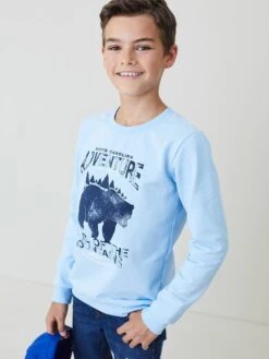 Sweatshirt In Hellblau