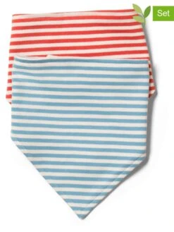 2er-Set: Tücher In Rot/ Hellblau