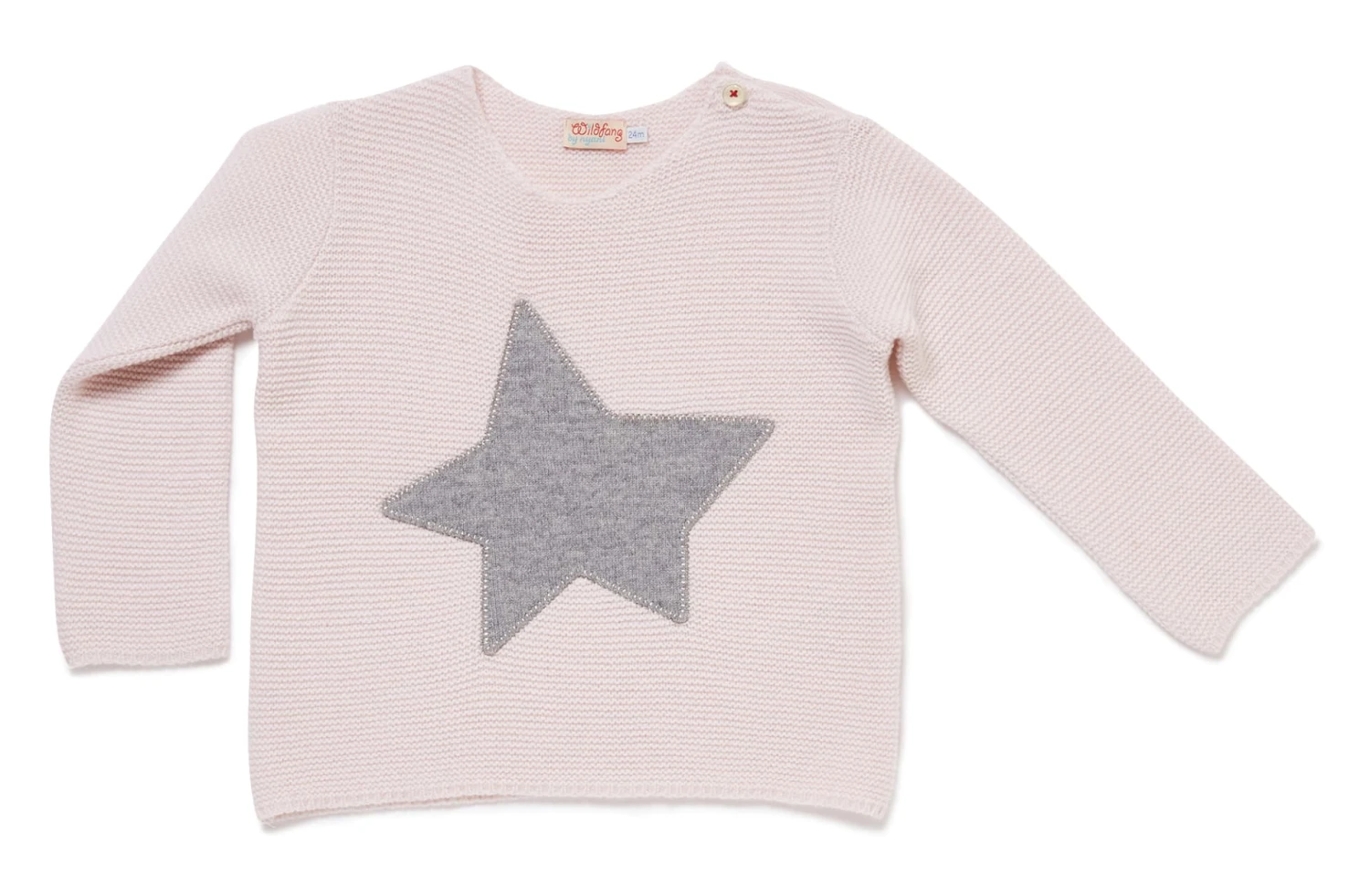 Mädchen Kaschmir Strickpullover "HUG ME STAR" Mit Stern In Hellrosa 3 Mädchen Kaschmir Strickpullover "HUG ME STAR" Mit Stern In Hellrosa