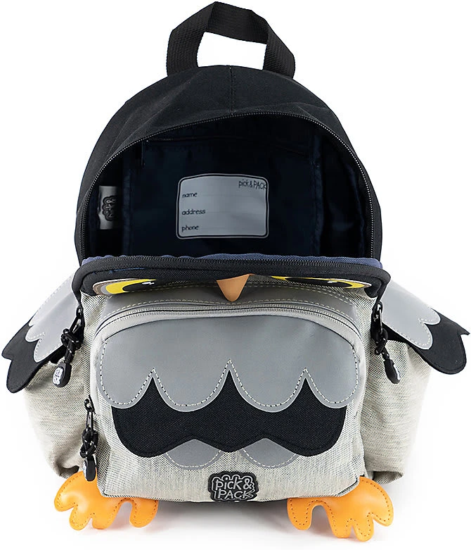 Pick & PACK Kinderrucksack Owl Shape Grey Melange 7 Pick & PACK Kinderrucksack Owl Shape Grey Melange – Bild 5
