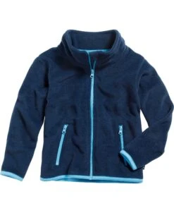 Playshoes Fleece-Jacke Farbig Abgesetzt In Marine