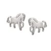 Silber Ohrringe 925 Pferd 0,7 Cm X 0,8 Cm