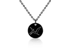 Halskette Mit Anhänger Pteranodon - In Edelstahl, Schwarz (L) 45cm