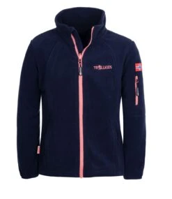 TROLLKIDS Fleece Jacke "Arendal PRO" In Marine/Antikrosa