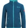 TROLLKIDS Fleece Jacke "Oppdal XT" In Mitternachtsblau / Minze Dunkel