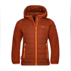 TROLLKIDS Hybride Fleece-Jacke "Skabu" In Dunkelorange/Hellorange
