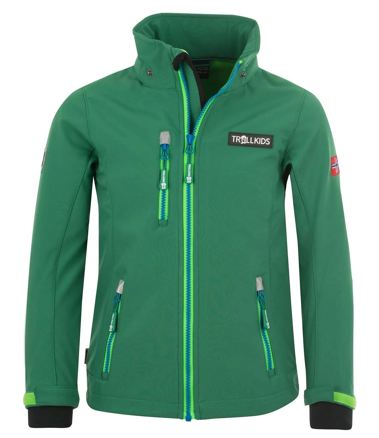 TROLLKIDS Softshell Jacke "Preikestolen" In Dunkelgrün / Hellgrün / Blau 5 TROLLKIDS Softshell Jacke "Preikestolen" In Dunkelgrün / Hellgrün / Blau – Bild 3