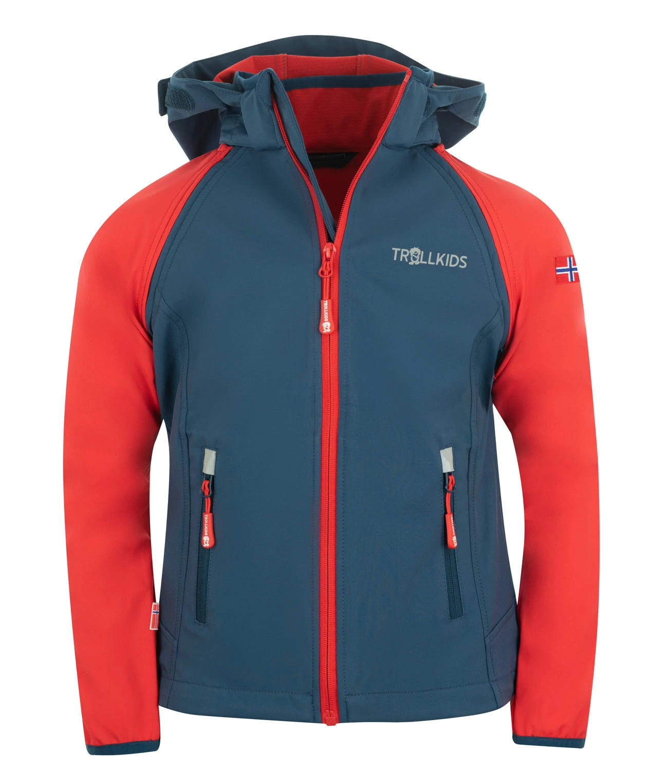 TROLLKIDS Softshell Jacke Zip Off "Rondane" In Hellrot / Blau 3 TROLLKIDS Softshell Jacke Zip Off "Rondane" In Hellrot / Blau
